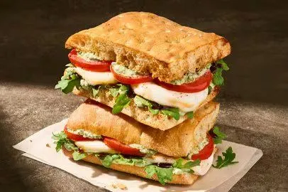 Half Toasted Caprese Focaccia