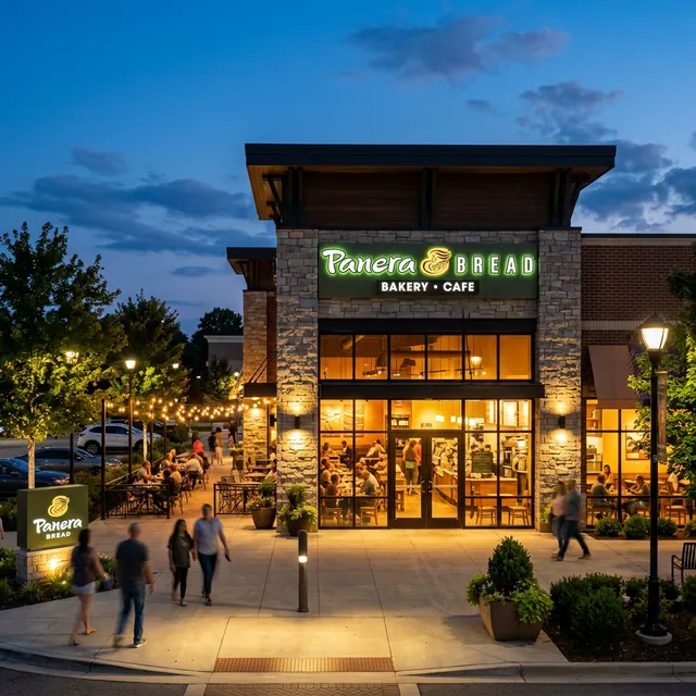 Panera Bread at night